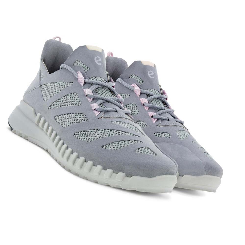 Women's Ecco Zipflex Low Tex Sneakers Silver / Grey | Canada 270EBC